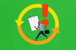 © deagreez - Poster trend collage of arrow cycle hr worker entrepreneur job recruitment clipboard young man walk smile goal trade stats target success