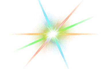 Wall Mural - Neon special flares overlay effect png, sun flares and sun rays, camera lens flare effect, light leaks glowing photo overalay effect, transparent background 