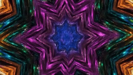 Wall Mural - Dynamic Kaleidoscopic Abstract Geometric Patterns Shifting and Turning, creating a Psychedelic Lens View, Seamlessly Looping background, trippy, lens
