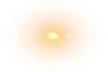 Wall Mural -  Shiny sunlight glare PNG with sparkle and luminous effect, bright flare, and radiant energy light background.