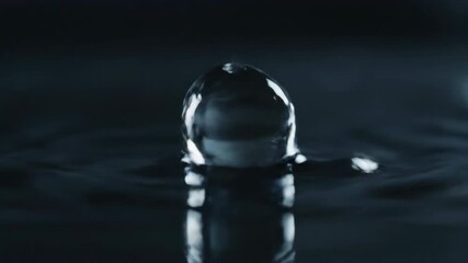 Wall Mural - Dynamic water droplets flow and merge across a smooth, reflective surface in ultra slow motion droplets, ultra, fluid