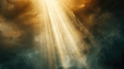 Wall Mural - video A bright sun shining through cloudy skies