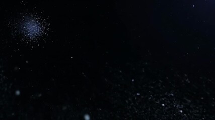 Wall Mural - ethereal slow motion particle field drifting in a dark void, seamlessly looping seamlessly looping, 
