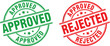 © Mockup Lovers - approved and rejected stamp vector set for business projects decisions and presentation graphics