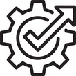 © MdSohel - Gear with Check Mark and Upward Arrow Icon Keywords: gear, cogwheel, check, mark, tick, approved