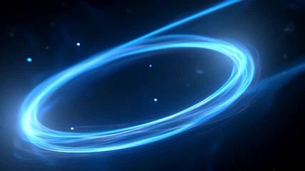 Wall Mural - Glowing Blue Energy Ring in Cosmic Space