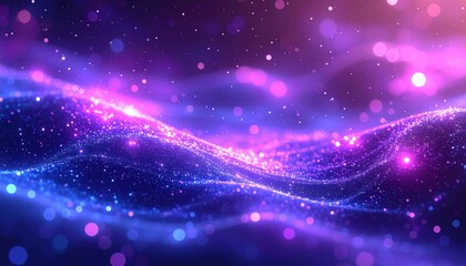 Wall Mural - Abstract background of dark blue space with twinkling stars and a purple nebula 