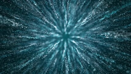 Wall Mural - Seamlessly Looping Abstract Particle Storm with Rushing Silver and Teal Luminescence ambient, sparkle, stream
