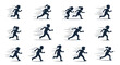 © nninasoliha4 - Silhouette illustrations of children running with motion lines, depicting speed and activity.