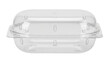 © Paul - Isolated clear plastic clamshell container, hinged food packaging, recyclable clamshell box
