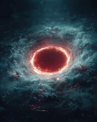 Wall Mural - Glowing Abstract Portal with Swirling Patterns in Cosmic Environment