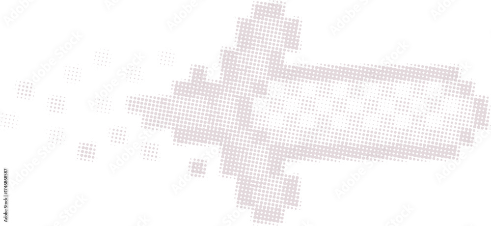 Retro 8-bit pixel sword dissolving into particles. Halftone vector art ...