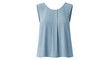 © Johanna - Isolated sleeveless summer blouse in light blue, casual female fashion, front view