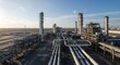 © Rifki Fachrudin - Aerial View of Industrial Complex with Pipes Towers and Infrastructure.