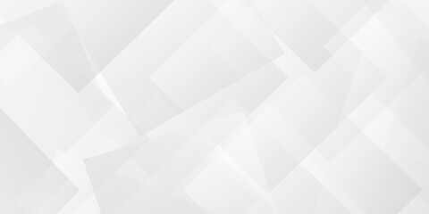 Wall Mural - Abstract tech gradient white, gray creative triangle geometric technology space rectangle randomly arranged white lines transparent background. luxury web overlap presentation design.	