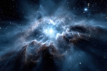 Wall Mural - Vivid cosmic nebula showcasing swirling colors and bright stars in deep space