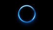 © Ps_Studio21 - Neon circle glowing ring blue light dark background energy loop cyber glow sci fi aura abstract shape evoke calm focus