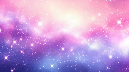Wall Mural - A vibrant  of a cosmic galaxy with stars and nebula in shades of pink and blue.
