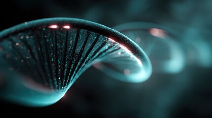 Wall Mural - Glowing Abstract Visualization of DNA Structure and Patterns in Medical Art