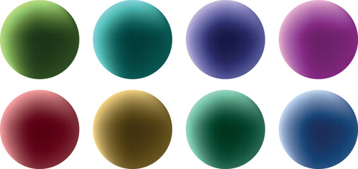 Set of Glossy 3D Colorful Balls and Spheres – Shiny Round Button Icons with Reflection for Modern Web Design Vector Illustration