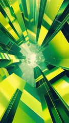 Wall Mural - Abstract digital art with vibrant colors and shattered glass effect.