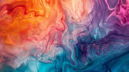 Wall Mural - Abstract color transitions with smooth shifts from orange to purple create a harmonious mood, suitable for album cover designs, art projects, and creative presentations.