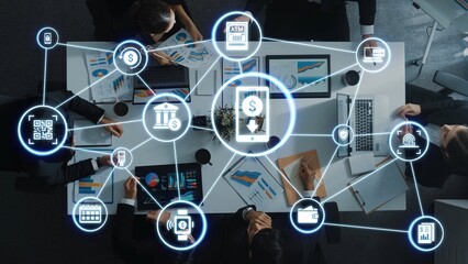 Wall Mural - Online banking and digital banking innovation combining finance and technology, optimizing online banking systems, mobile banking services, and fintech for seamless experience. Funnel