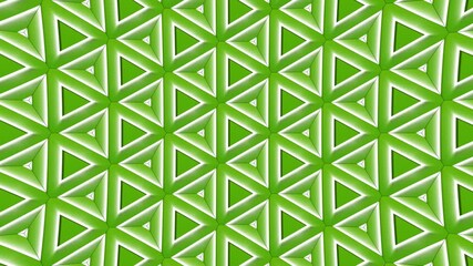 Wall Mural - Green and white 3d triangular geometric pattern with glowing edges forming a seamless abstract modern background