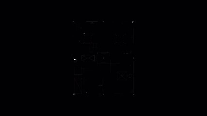 Wall Mural - Futuristic HUD Interface with Data Visualization and Loading Indicators