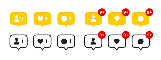Set of reminder message icons