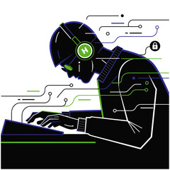 Hacker icon flat vector design.
