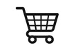 © Lena - Store shopping cart icon silhouette isolated on white background. Vector illustration of empty shopping trolley, retail basket symbol, ecommerce concept, consumer purchase, marketplace.