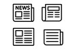 © Jane - Newspaper line icon set. News symbol collection. Press, media, journal, and publication signs. Article and information graphic elements. Vector illustration for web and apps.