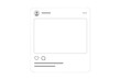 © lena - Social media post template vector. Instagram feed photo frame mockup. Clean UI for mobile app with avatar, like, comment icons. Editable social network interface for design.
