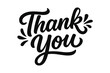 © VectorGraphics - Thank you hand lettering vector illustration. Calligraphy handwritten script for gratitude card, banner, or sign design. Typography inspiration quote. Isolated black on white.