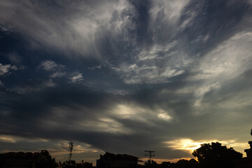 Wall Mural -  beautiful sky and clouds at sunset