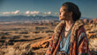 © Daniel L - A modern American Indian woman revisiting her heritage as she surveys a beautiful, expansive landscape.