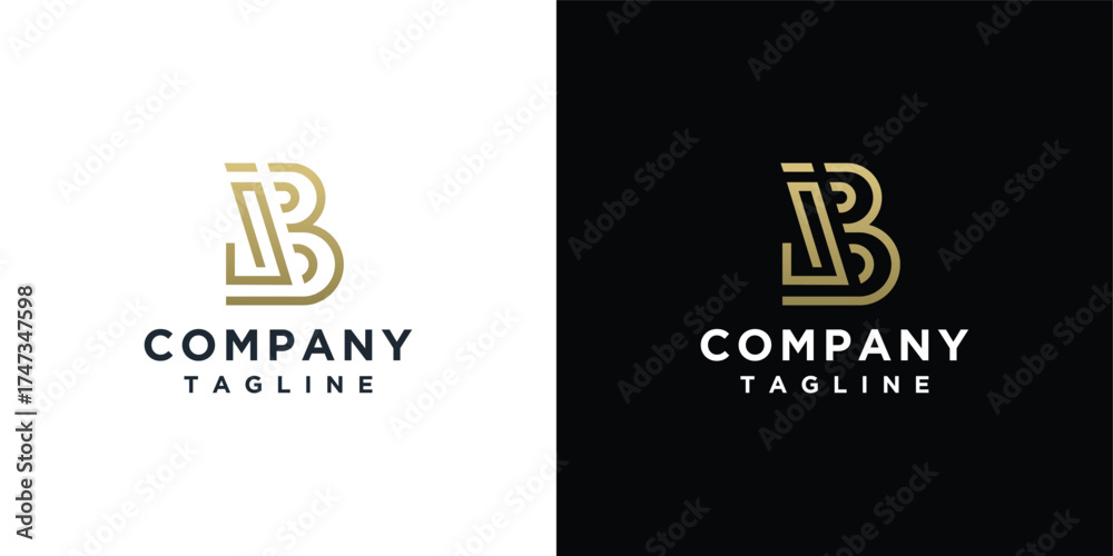 monogram letter JB logo is made with lines, a design for a luxurious ...