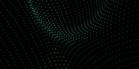 Technology texture background with green dots on dark background.futuristic big data digital concept.