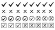 © Abul - Illustration of set of hand drawn check marks and crosses