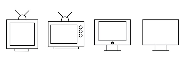 Tv icon set. television icon vector EPS10