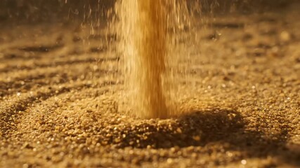 Wall Mural - Fine golden sand grains slowly spin into a captivating miniature dust devil against a desolate, textured landscape loop, whirl, power of nature