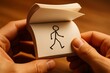 © DFR26 - Hands Flipping a Flipbook with a Walking Stick Figure Animation