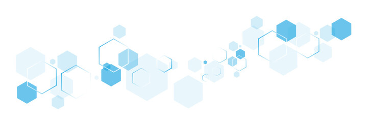 Wall Mural - Vector hexagons pattern. Geometric abstract background with simple hexagonal elements. Medical, technology or science design