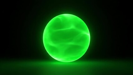 Wall Mural - Green energy sphere expanding and pulsating slowly, ready for visual effects magical, Green energy sphere, visual effects