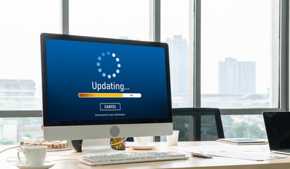 Software update on computer for modish version of device software upgrade