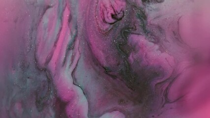 Wall Mural - Blur paint fluid. Marble texture. Defocused pink purple blue color glitter acrylic water droplet spreading on abstract art background.