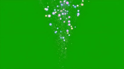 Wall Mural - Magical slow motion ascent of glowing cosmic particles rising gracefully upwards on a clean isolated green screen futuristic, ethereal, magical slow motion