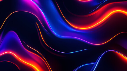 Wall Mural - Abstract Neon Flowing Lines