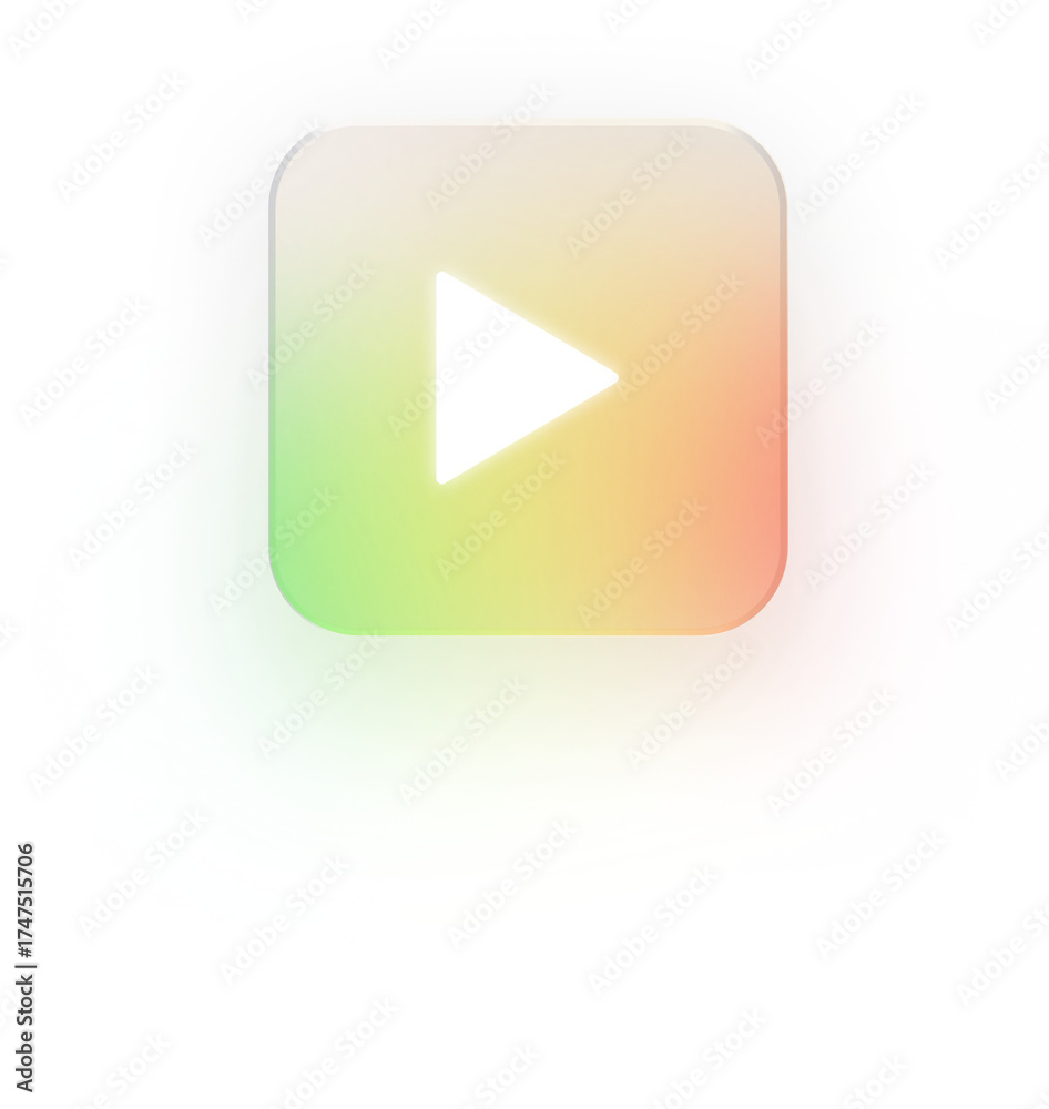 Neumorphic Play Icon 3D Video and Start Button Symbol for UI Design ...